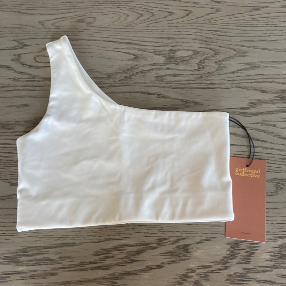 GIRLFRIEND COLLECTIVE Ivory Bianca One Shoulder Bra NWT